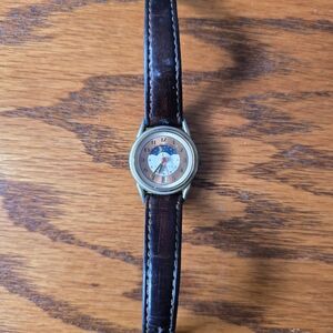 Classic Brown Leather Strap Watch